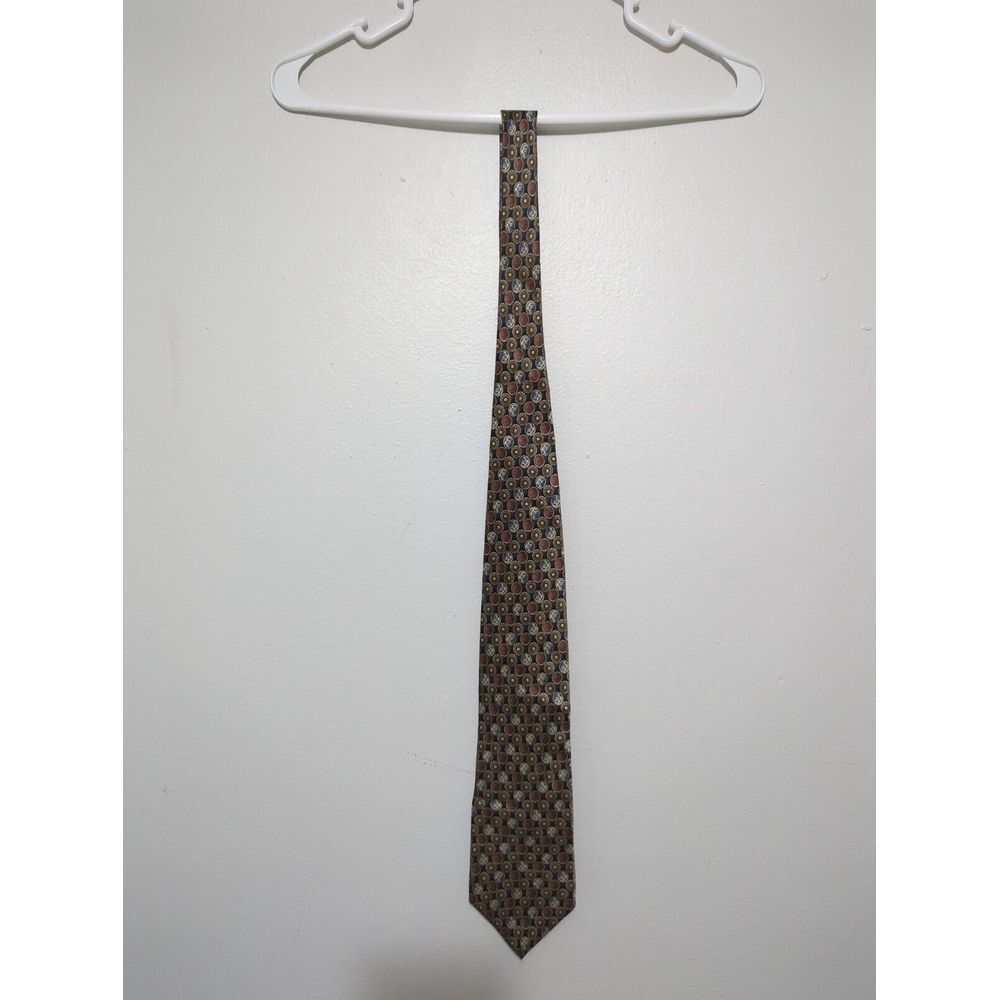 Parker Sage Mens Tie 100% Silk Geometric‎ Circle Abstract Multicolor
